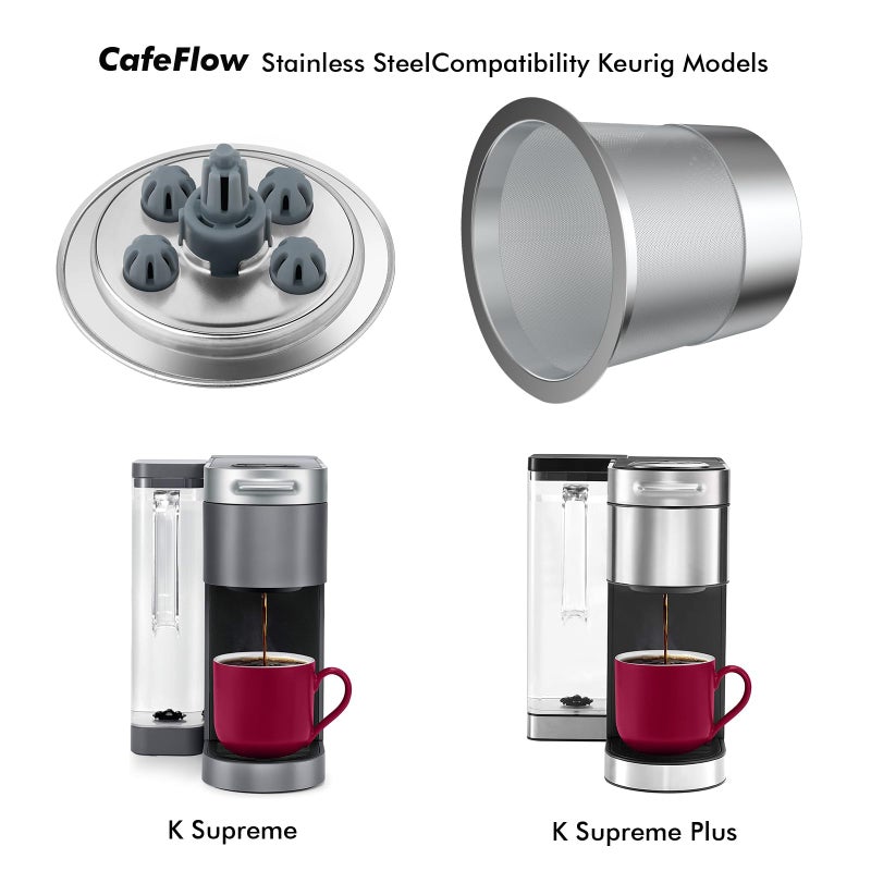 NOALTO Reusable K Cups for ke K Supreme | Refillable K cups with Adapter for ke K Supreme (Plus) Coffee Maker (4 pack) - Image 4